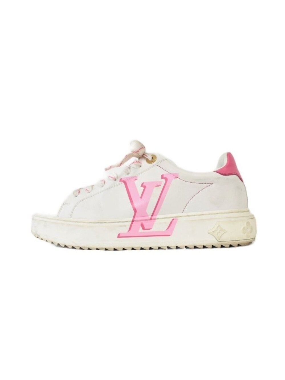 Louis Vuitton Time Out Sneaker Rose Out Line Sneakers White 37.5